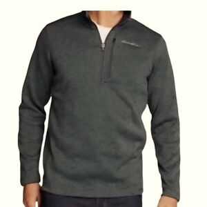 Eddie Bauer Men's Green 1/4 Zip Fleece Sweater Pullover Size XL